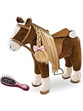 Götz 3402375 Brown Beauty Kämmpferd - braunes Plüschpferd mit einem Stockmaß von ca. 37 cm und Einer gesamten Höhe von ca. 52 cm für Stehpuppen - für Kinder ab 3 Jahren