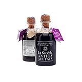 La Secchia - Balsamico Essig aus Modena IGP 'Zwei Sterne', Gereift in 8 Eichenfässern, Mittlere bis Niedrige Dichte, 250 ml Flasche mit Kork-Dosierverschluss, Traditionale Balsamic Vinegar g.g.A.