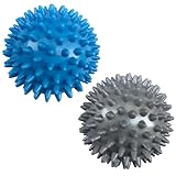 Massagebälle Faszienball, 2 Stück Magnetischer Hochstress Akupressurball, Skills Igelball, Spiked Massage Ball Hart, Massagebälle mit Noppen,für Rücken Beine Füße Hände