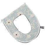 SHINEOFI Toilettensitzbezug Atmungsaktiv und Waschbar für Ganzjährigen Dicke Polsterung für Badezimmerbedarf mit Relief Design