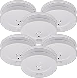 Brennenstuhl Rauchmelder Set, 6X RM C 9010 mit austauschbarer Batterie (geprüft nach EN 14604, durchdringendes Alarmsignal) weiß