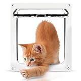 ABS-Acryl Katzenklappe Innentür, Hundeklappe für Hundes, Katzentür Zimmertür, Hundetür Fenster Magnets-Verschluss, Katzentüren für Wand, Cats Door, für Haustiere, Innen Außentür, Weiße S