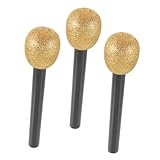 SOPOTUTU 3 Stück Teiliges Glitter Mikrofon Leichte Langlebige Simulation Mikrofon Modelle aus Schaumstoff und Kunststoff als Partydekoration und Bühnenrequisite für Mädchen