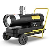 DAHTEC Indirekte Diesel Bautrockner 30 kW Heizkanone Bauheizer - 50 L Großtank - Ölheizer Heizgebläse mit Thermostat für Werkstätten, Baustellen und landwirtschaftliche Betriebe