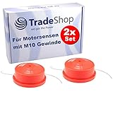 2x Trade-Shop Rasentrimmer Doppel-Fadenkopf Motorsense Trimmerkopf kompatibel mit Einhell GARDENLINE GH-BC 43 GH-BC 25 GH-BC 33-4, BG-BC 30 S BG-BC 30/1