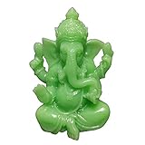 qudkdhs Stück leuchtendes Harz, hellgrün, Ganesha-Buddha-Statue, Ornament, künstlicher Jadestein, Elefantengott-Skulptur, Miniatur-Figuren, Statuen, Heimdekoration