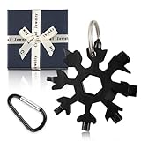 18-in-1 Edelstahl Schneeflocken Multi-Tool, Schneeflocken Multifunktionswerkzeug, Kompakt und Tragbar Schneeflocke Werkzeug für Draussen Abenteuer Camping, Geschenke für Männer, Papa, Mann