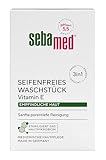 Sebamed seifenfreies Waschstück 150 g, mit Vitamin E, für die tägliche sanfte, porentiefe Reinigung empfindlicher Haut, zur Hand-, Gesichts- und Körperreinigung geeignet