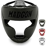 MADGON Premium Kopfschutz, Boxhelm mit Perfekter Sicht und maximalem Schutz, Gesichtsschutz für Kampfsport, MMA, Boxen, Kickboxen & Sparring