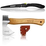 Xforst Bundle : Axt/Beil AG1 & Klappsäge FS24 – Perfekte Kombination für Outdoor, Camping Bushcraft & Garten