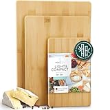 smartday Schneidebrett Holz aus 100% Bambus I 3er Set Bambus-Schneidebretter I Servierbretter, Brotbretter - Küchenbrett Holzbrett Set für Küche & Picknick