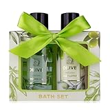 Accentra - Duschset Frauen Geschenkset OLIVE in schöner Geschenkbox - 2-teiliges Pflegeset mit Duschgel und Bodylotion - Wellness Geschenk Set zum Geburtstag, Valentinstag & Weihnachten