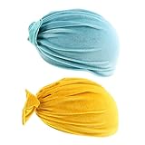 Ipetboom 2 Stück Reifenkappe Neugeborene hüte Neugeborenenmütze Neugeborene Motorhaube wintermütze sommermütze Babymütze Bowknot Turban Mütze mit Schleife Goldener Samt Green