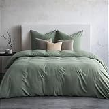 WohlNest Bettwäsche 200x220 Grün, 200x220 Bettwäsche-Sets Salbeigrün 1 Bettbezug 200x220 + 2 Kissenbezüge 80x80 cm, ÖKO-TEX Superweiche Bügelfreie Bettwäsche Mikrofaser mit Reißverschluss