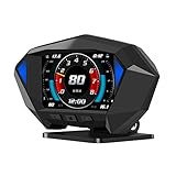 Sunydog Digital Head Up Display GPS Speed Meter OBD Speedometer,Smart Car Inclinometer Level Tilt Meter,Spannung,Wassertemperatur Rollwinkel,Neigungswinkel,Überdrehzahl Alarm Sicheres Fahren