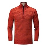 Herren Rollkragenpullover Mit Reißverschluss Pullover, Streifen Loose Fit Herbst Warm Klassisch Pulli Winterpullover Langarmshirt Sweater Herren Zu Dicken Socken Und Stiefeln