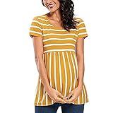 Stillshirt Dame Lange Ärmel Umstandsshirt Stillshirt Mom Still Tops Umstands T-Shirt Umstandsmode Frühling und Herbst Oberteile für Schwangere Stillzeit Stillshirt Damen 3/4 Ärmel Umstandsshirt