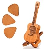 Akustikgitarren Picks Box Gitarrenplektrumbox Gitarren Plektren Halter mit 3 Plektren Holz Plektrum Etui Gitarrenplektren Halter Akustikgitarre Guitar Picks für Gitarren Bass Ukulelen Liebhaber