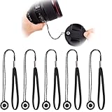 Objektivdeckel Halter mit Schnur für Lens-Caps: Universal Sicherung mit Gummiband passend zu Nikon, Fuji, Sigma, Olympus (5 Stück)