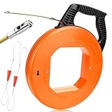 Lytool Kabeleinziehhilfe 30m Einziehspirale mit Einziehfeder, Einziehhilfe für Leerrohre, Kabeleinzugshilfe kabelabroller - 5mm PET Zugdraht Rollenführung für Kabel & Elektroarbeiten