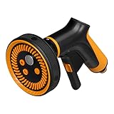 Fiskars Sprühpistole Multi, 5 Funktionen, Stufenlos regelbarer Durchfluss, Mit Frontregler und Ein/Aus-Verriegelung, SoftGrip, Universalgröße, Schwarz/Orange, 1065482