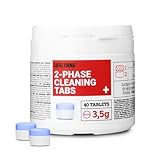 Coffee Format 2-Phase Cleaning Tabs Plus 40x3,5g, 2-Phasen Reinigungstabletten für Kaffeevollautomaten Entfernung von Kaffeerückständen Reiniger Tabs Kaffeemaschinen kompatibel mit Jura
