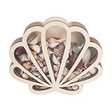 Präsentationsbox Mit Meer - Dekorative Sammlertür | Handgemachte Muschel-Display Für Zuhause Wohnung Am Arbeitsplatz Wohnzimmer Badezimmer | Massivholzsockel