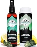 Lumi Outdoors Natural Shoe Deodorizer Spray und Fußpuder, Zitrone, Eukalyptus und Fußpuder