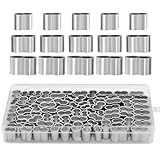 TETEWEVER 90 Stück Profi Seilklemme, Pressklemmen 6mm, 8mm, 9.2mm Aluminium Würgeklemmen Doppelhülsen Presshülsen für Gummiseil Expanderseil Planenseil