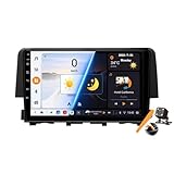 Y400s,Autoradio Android 15.0 Navi 2 DIN Stereo für Hon-da Civic 10th 2016-2021 Sat GPS Navigation 9 Zoll Cartablet DVD Multimedia Player FM BT Receiver mit Carplay 4G 5G WiFi DSP SWC