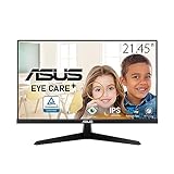 ASUS Eye Care VY229Q - 21,5 Zoll Full HD Monitor - 75 Hz, 1ms MPRT, Adaptive Sync & FreeSync - IPS Panel, 16:9, 1920x1080, Rahmenlos - DisplayPort, HDMI, Speaker