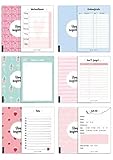 6 Blöcke inkl. Wochenplaner, Einkaufsliste, To Do Block/Liste, Notizblock, Kalender Notizblock, Rückruf Notiz, 50 Seiten pro Block, DIN A6, Hochwertige Papierqualität. - Set 1 von 4