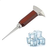 Duokon Eispickel 17 cm, Edelstahl-Eiszerkleinerer Mit Holzgriff, Eiscrusher Manuell, Eismeißel, Japanischer Stil, Ideal für Bars Küche Picknicks Camping Restaurant Zuhause Barkeeper
