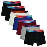 INNERSY Unterhosen Jungen mit Eingriff Boxershorts Stretch Baumwolle Weiche Retroshorts 7er Pack (146-158, Basic Mehrfarbig)