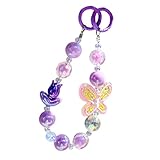 Avejjbaey Modisches Handy-Umhängeband, elegant, bunt, Perlenanhänger, Anti-Verlust-Handgelenkkette, Schmuck, handgefertigtes Handy-Zubehör