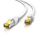 CSL - 20m CAT 7 Netzwerkkabel - Lan Kabel für 10 Gigabit High Speed Internetkabel, Hochgeschwindigkeits Ethernet Kabel, S FTP PIMF, 10 Gbps Cat.7 RJ45 - Switch Router Modem PC - 20 Meter Weiss