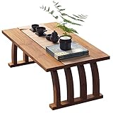 Japanischer Stil Niedriger Tisch Couchtisch Wohnzimmer Zen Floating Sitztisch Tatami Fenster Tisch Cocktail Tisch (Color : Brown, S : 60x37x31cm)
