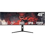 Z-Edge 49 Zoll Curved Gaming Monitor 144Hz DQHD 5120x1440 IPS Monitor 1ms MPRT, 32:9 Curved Bildschirm, 10Bit, FreeSync, HDR10, Neigbar/Schwenkbar/Höhenverstellbar, USB-C, HDMI DisplayPort