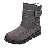 Chelsea-Stiefeletten, Schwarz, flache Stiefel, Winterstiefel, für Mädchen, Outdoor-Schuhe, Warmschneestiefel, Damenstiefel, Winter, warme Gummistiefel, Winterstiefel für Damen, Größe 34, grau, 39.5 EU