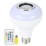 LED-Glühbirnenlautsprecher, 12 W E26 RGB-Farbwechsel-Kugelbirnenlautsprecher Mit U-Disk 24 Tasten, RGB-Wechsellampe Mit Fernbedienung