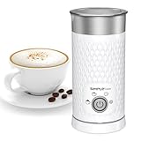 SIMPLETASTE Milchaufschäumer, 4 in 1 Elektrischer Automatischer Milchschäumer für Heißen und Kalten Milchschaum Milch Erwärmen Automatische Abschaltung