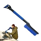 Schneebesen mit Eiskratzer - Auto Schneebürste und Eiskratzer, Ausziehbare Schneeräumbürste mit Schaumgriff | Eiskratzer und Schneebürste