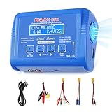 Lipo Ladegerät,80W 6A Ladegerät Balancer für LiPo/Li-Ion/Life/NiMH/NiCd/LiHV/Pb, RC Akku Charger mit XT60/T Plug/Tamiya/EC5/Crocodile Clip, RC Balance Charger für RC Autos, Boote, Drohnen