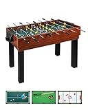 shelfmade Multifunktionaler Spieltisch, Tischfußball für Kinder, Holz, umbaubarer Billardtisch, Mini-Tischtennistisch – Multi-Spieltisch für Erwachsene – 10 Spiele in 1