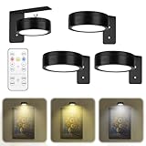 3 Stück Bilderleuchte Kabellos-LED Bildbeleuchtung Kabellos für Wandmontage,Magnetische Bilderleuchte mit 3 Lichtfarben und Einstellbarer Helligkeit, Perfekte Bildbeleuchtung für Kunstwerke und Fotos