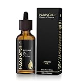 Arganöl Nanoil Argan Oil 50ml - natürliches, reines, kaltgepresstes, ungeröstetes Bio Arganöl. Pflegeöl für Haar, Körper und Gesicht, Naturpflege, Regeneration, Hitzeschutz und Anti-Aging