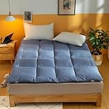 Superweiche Dreidimensionale Futonmatratze Aus Federsamt, Japanische Bodenmatte, Faltbare Matratze, Einzel- Und Doppelmatratze, Geeignet For Schlafzimmer, Boden, Sofa, Schlafsaal(Blue,120*200cm)