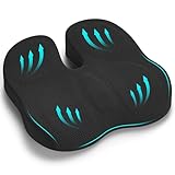 Juspota Orthopädisches Sitzkissen, Ergonomisches Sitzkissen Bürostuhl, Steissbeinkissen Entlastung, Komfortabel Sitzkissens Stuhl, Stress Abbauen Stuhlkissen Sitzpolster für Auto Büro - Schwarz