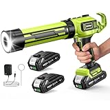 Taskstar Kartuschenpresse Akku mit 2 Akkus und LED-Licht, Akku Silikonpistole Kompatibel mit Makita 18V Akkus für 300ml-Kartuschen zum Verstemmen und Abdichten(Grün)