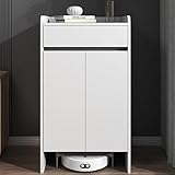 ksxnkhk Roboter-Staubsauger-Ständer, Aufbewahrungsschrank mit Türen und Schubladen für Reinigungsgeräte, Nachttisch, Schlafzimmer, Studentenwohnheim, Kinderzimmer, Balkon, Flur, kleine Räu